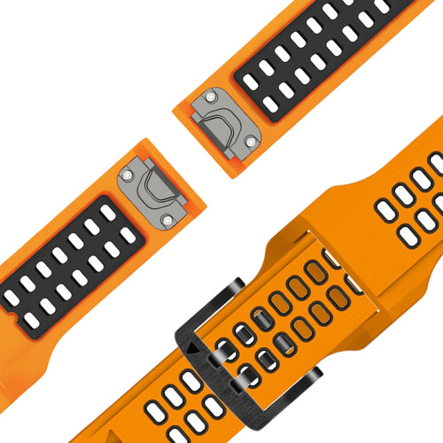 Bandz Correa deportiva dual con hebilla Garmin Quatix 8 Pro - 47mm (naranja/negro)
