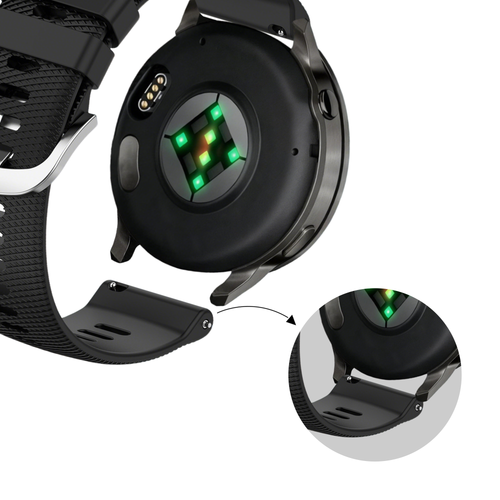 Bandz Correa silicona 'Deluxe' Garmin Vivoactive 4s (negro)