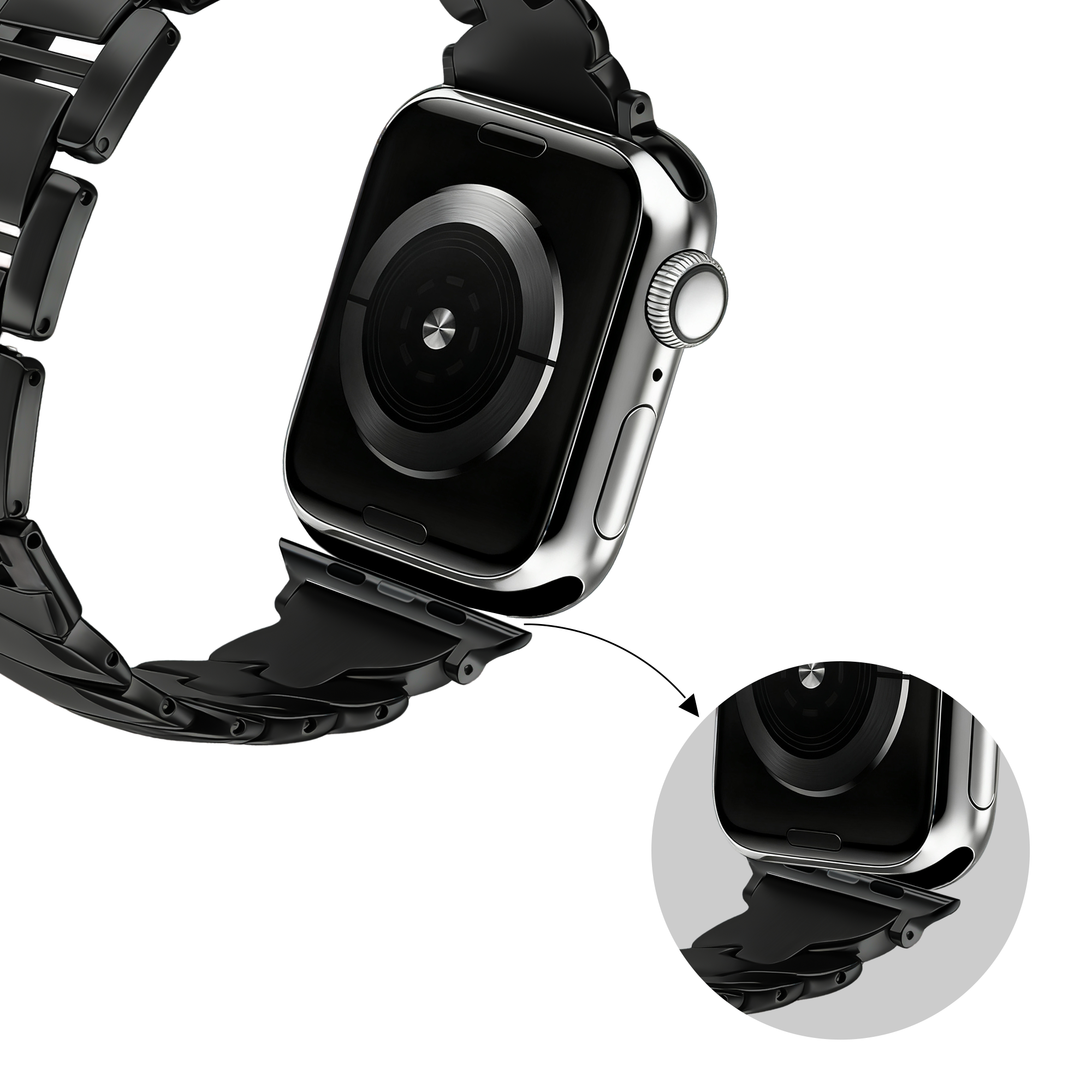 Bandz Correa acero premium 'Twisted' Apple Watch (negro)