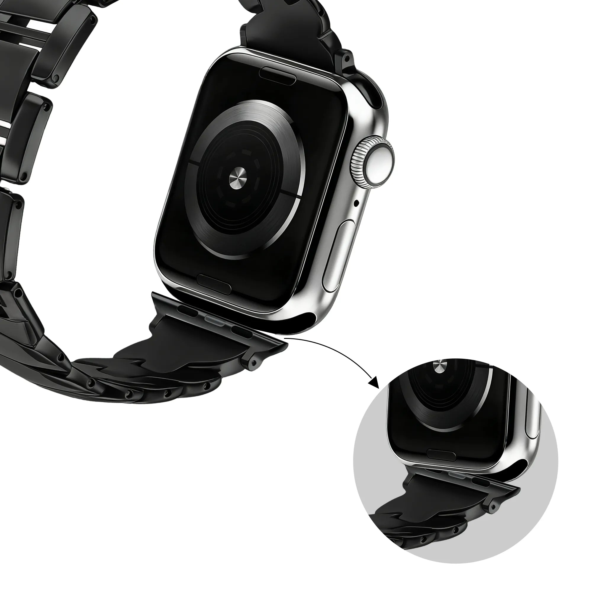 Bandz Correa acero premium 'Twisted' Apple Watch (negro)