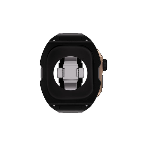 Reqior Funda con correa de goma Apple Watch Ultra (negro/rosa dorado)