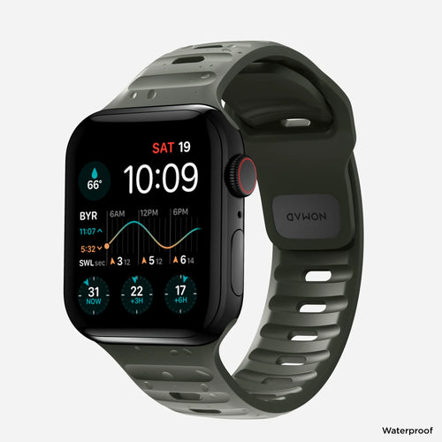 Nomad Correa silicona deportiva Apple Watch (verde ceniza)
