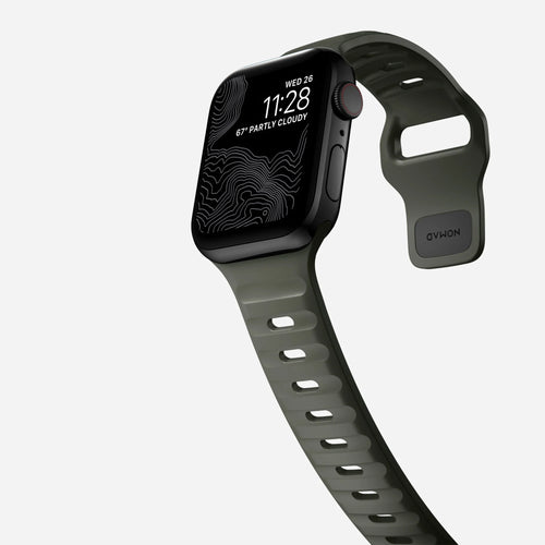 Nomad Correa silicona deportiva Apple Watch (verde ceniza)