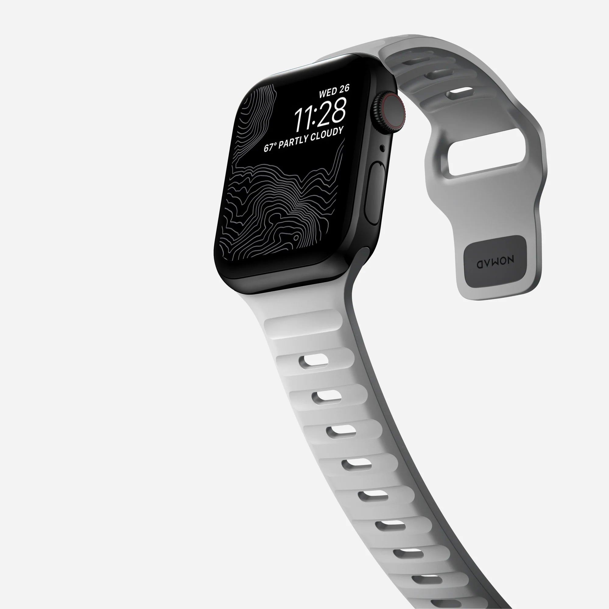 Nomad Correa silicona deportiva Apple Watch (gris lunar)