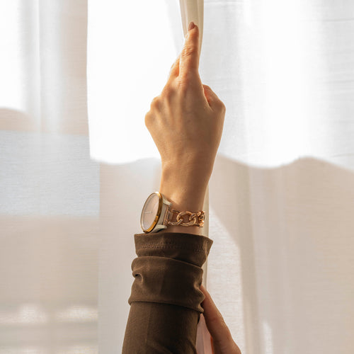 Correa cadena de acero Samsung Galaxy Watch 3 41mm (oro rosa)