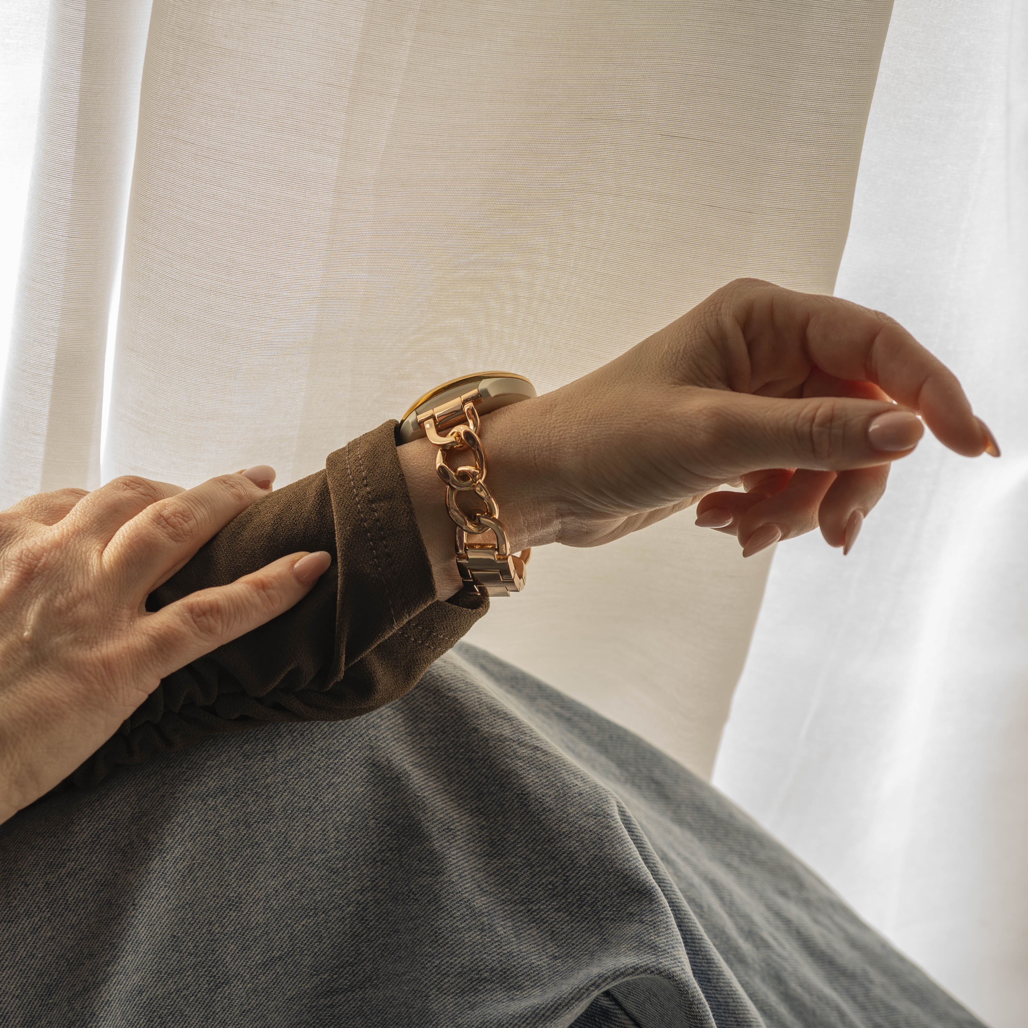 Withings ScanWatch 2 - 42mm Steel Chain Strap (Rose Gold)