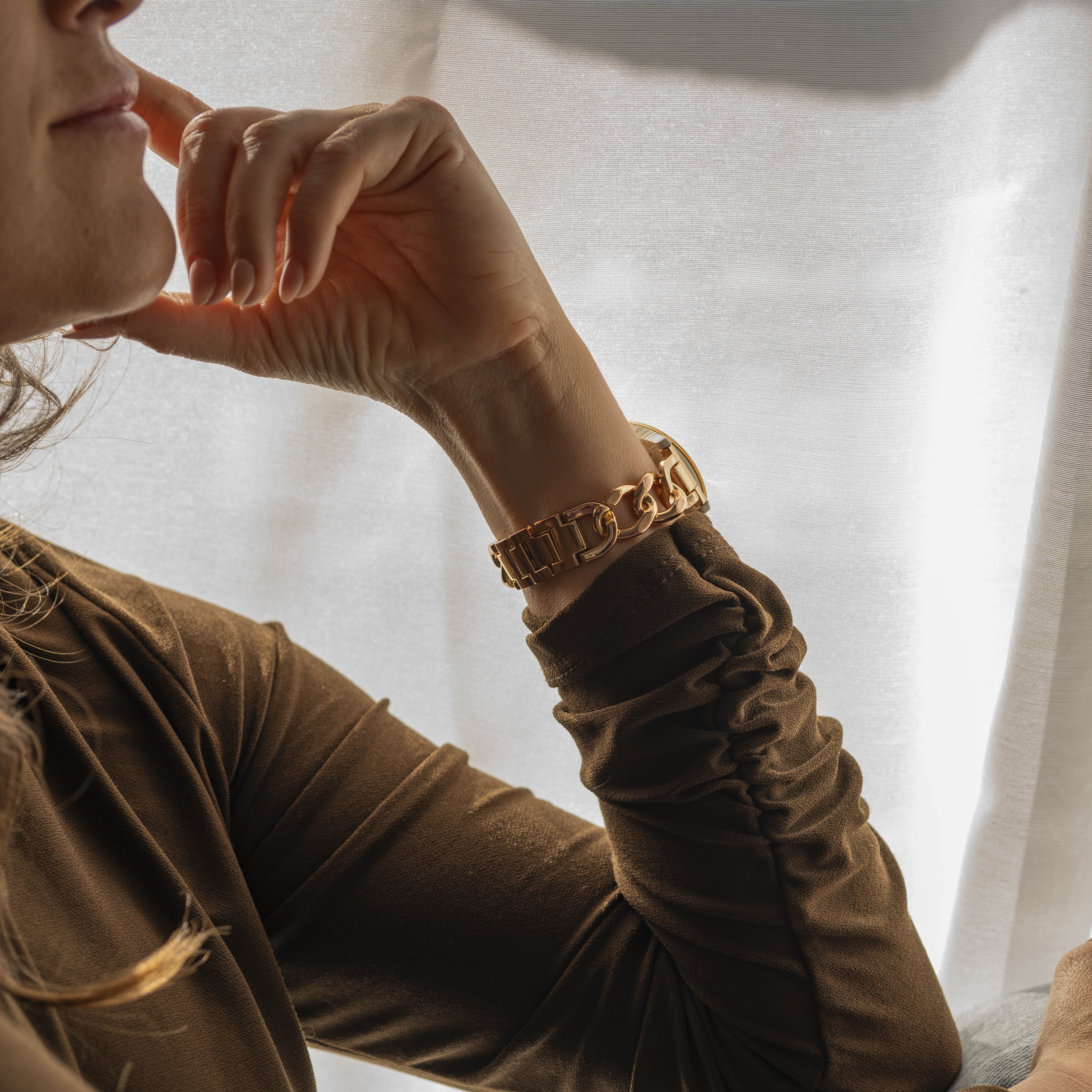 Correa cadena de acero Amazfit Active 2 (oro rosa)