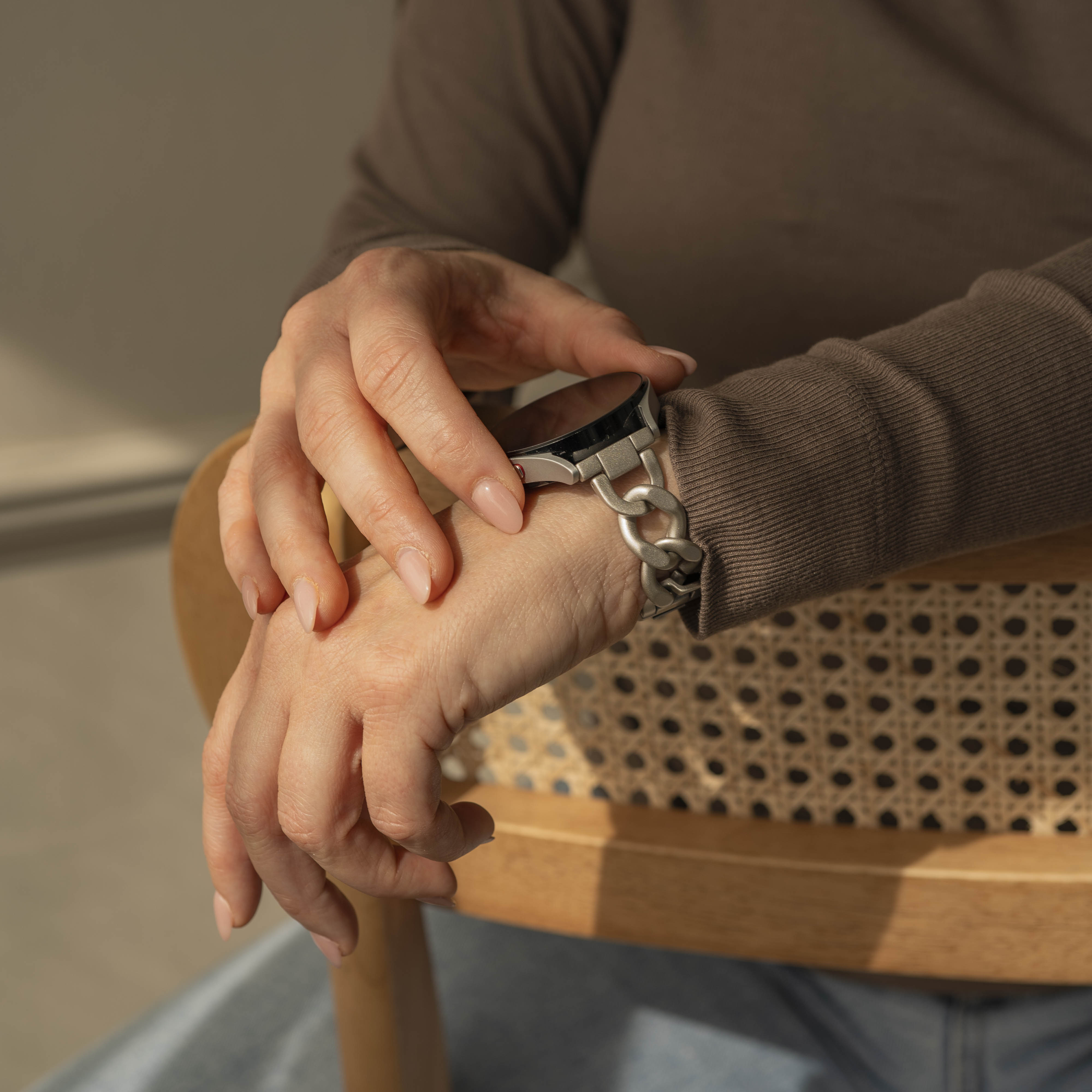 Withings ScanWatch Nova Steel Chain Strap (Starlight)