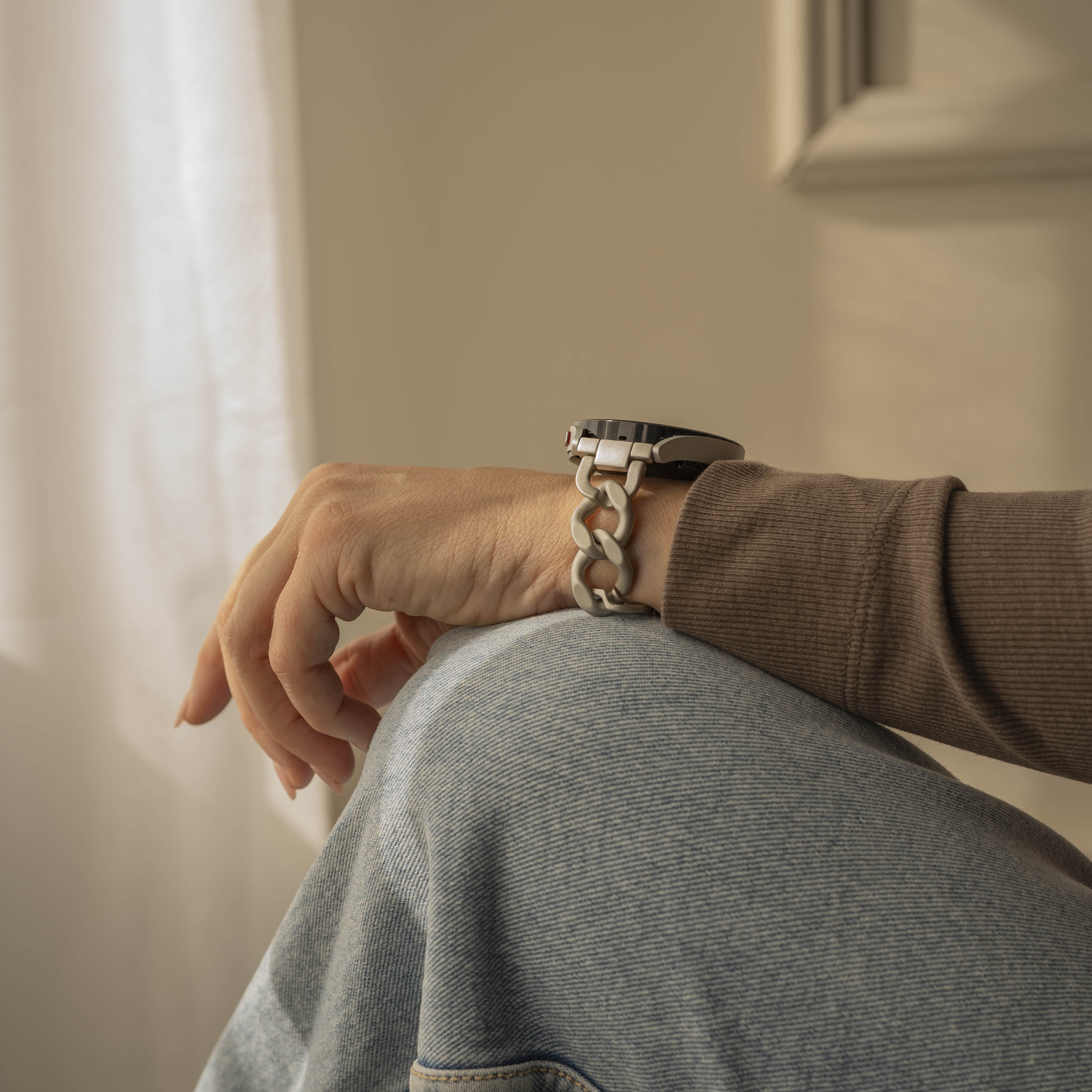 Amazfit GTS 4 Steel Chain Strap (Starlight)