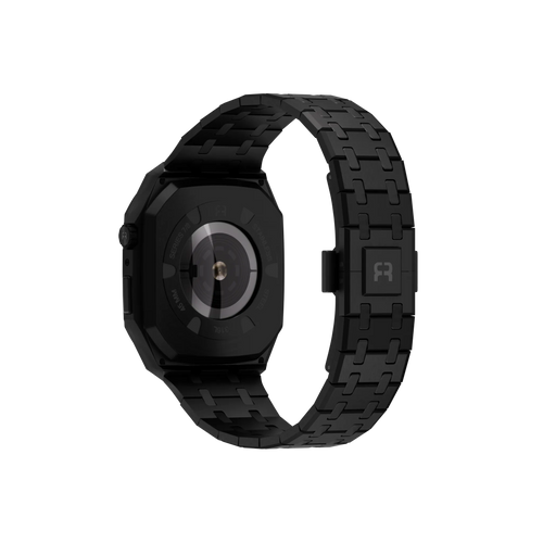 Reqior Funda con correa de acero Apple Watch 45mm (negro)
