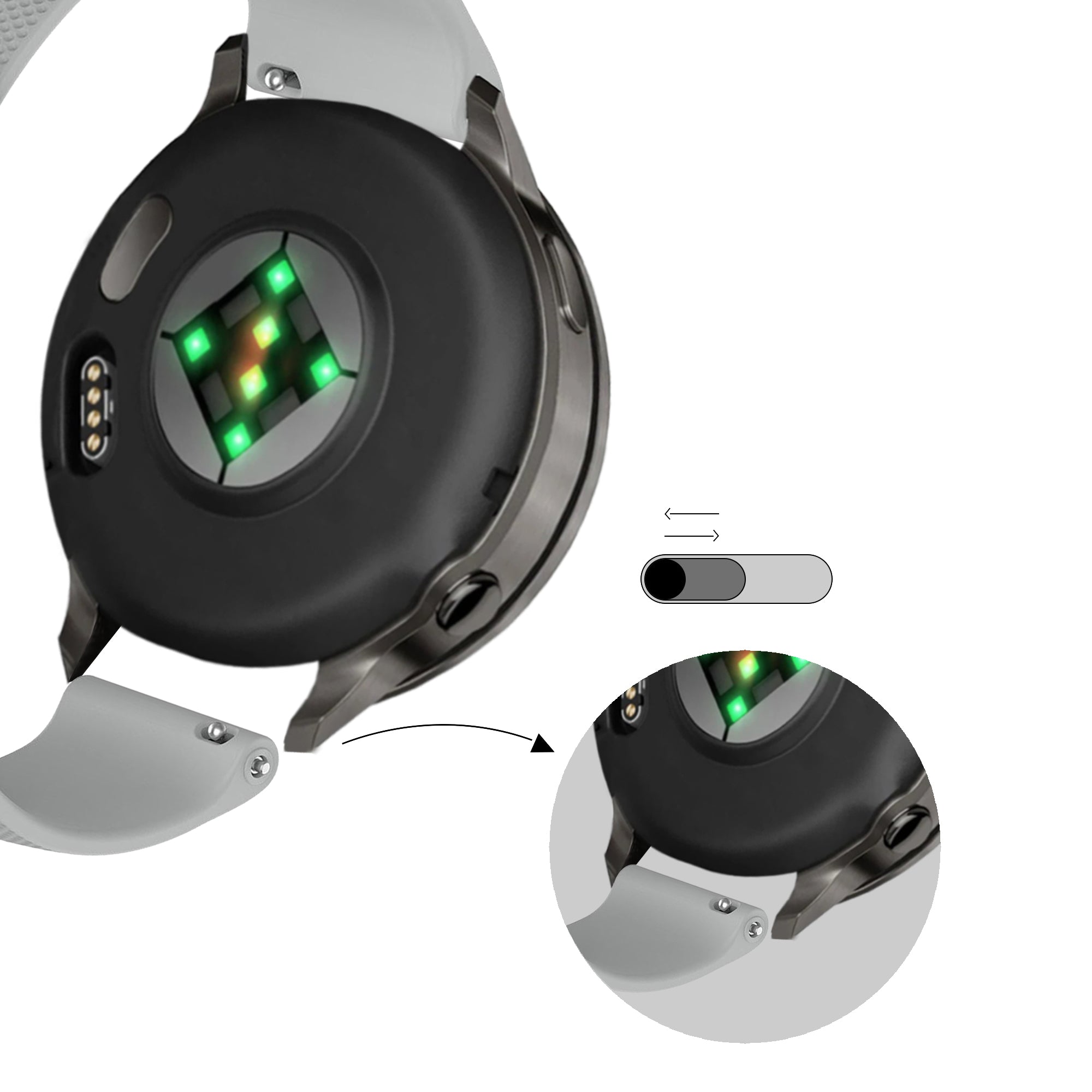 Bandz Garmin Approach S42 Silicone Strap 'Premium' (Grey)