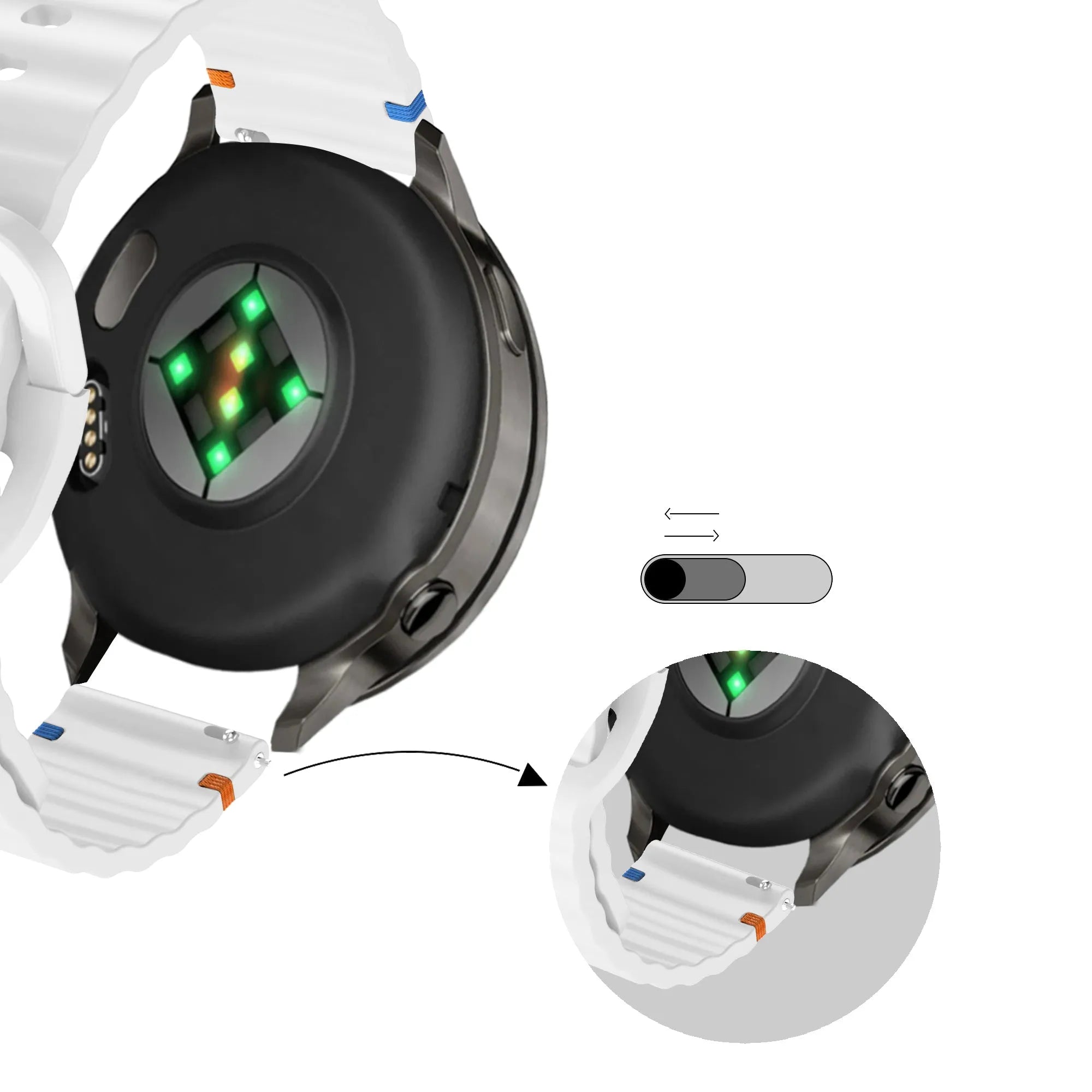 Bandz Correa silicona 'Wave' Garmin Forerunner 265s (blanco)