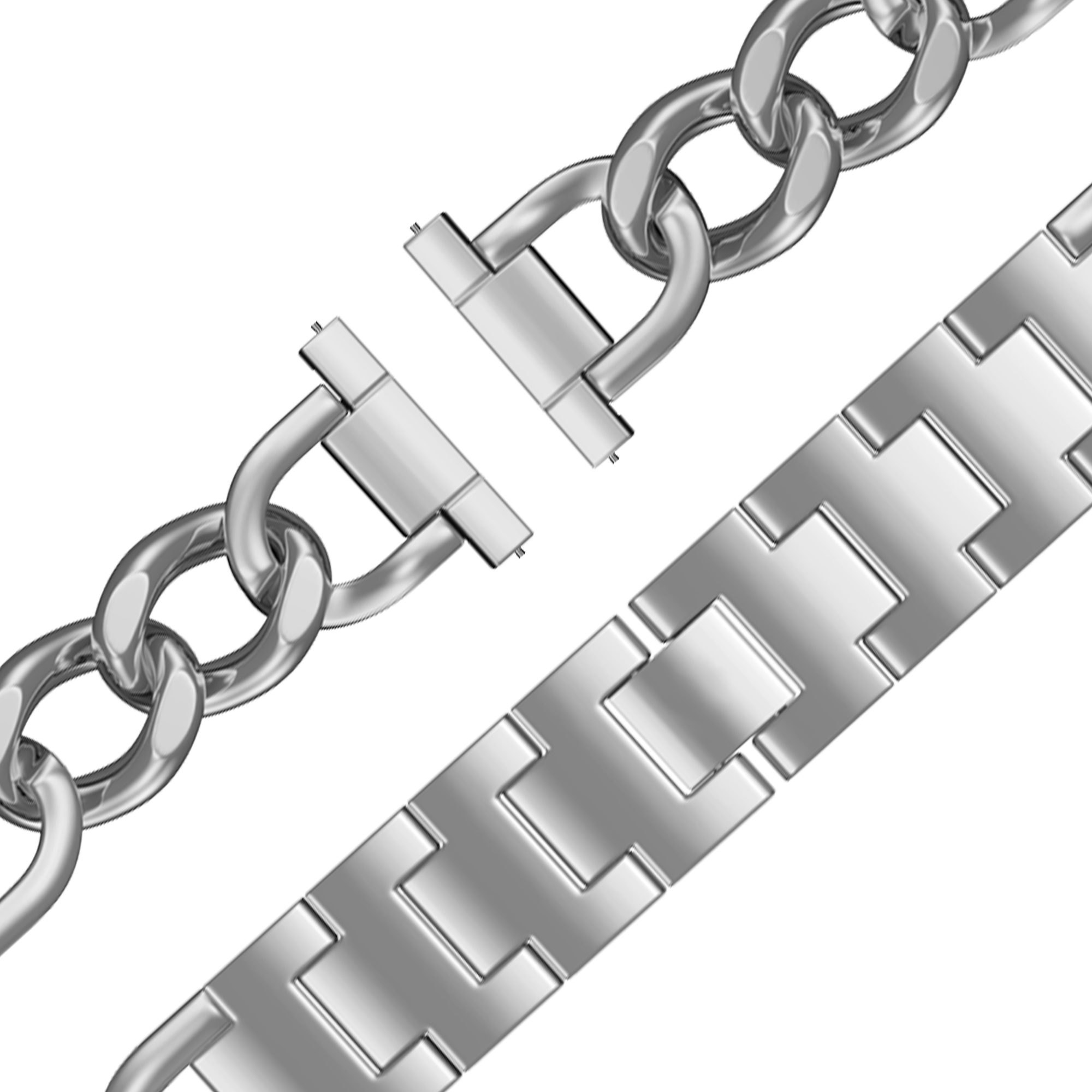 Bandz Garmin Forerunner 55 Metal Strap 'Chains' (Silver)