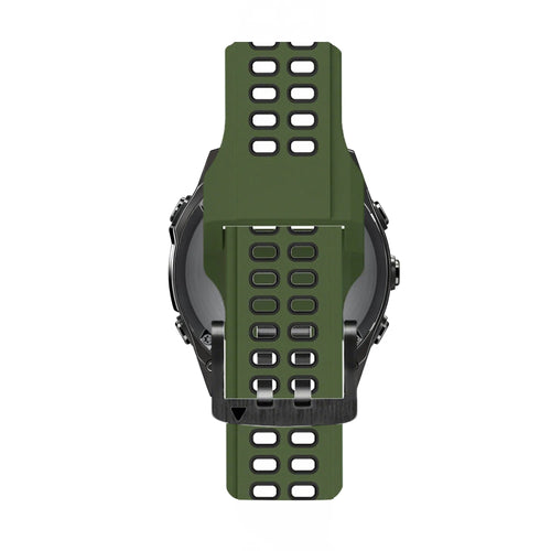 Bandz Correa deportiva dual con hebilla Garmin Quatix 8 Pro - 47mm (verde militar/negro)