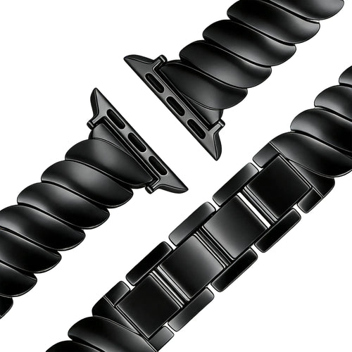 Bandz Correa acero premium 'Twisted' Apple Watch (negro)