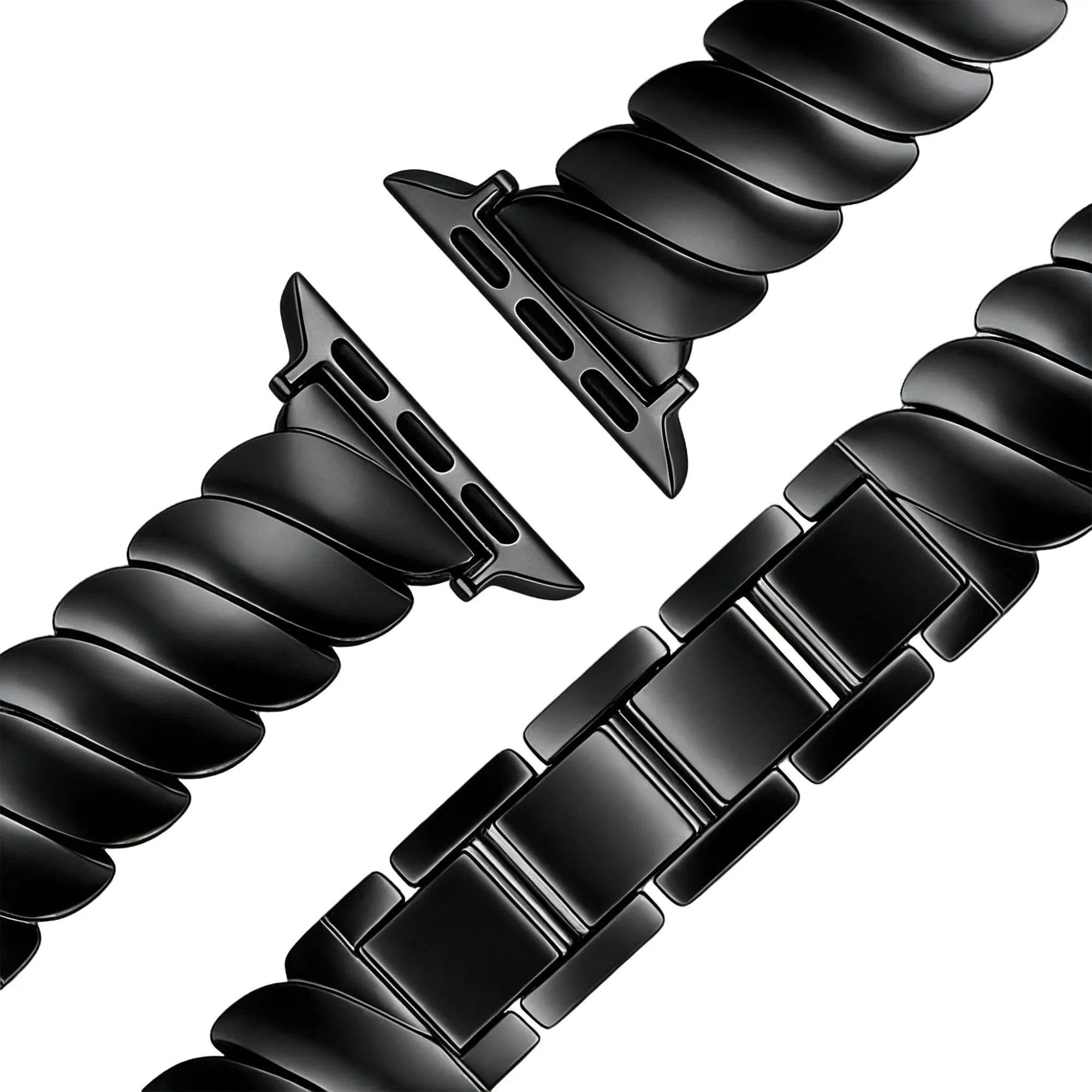Bandz Correa acero premium 'Twisted' Apple Watch (negro)