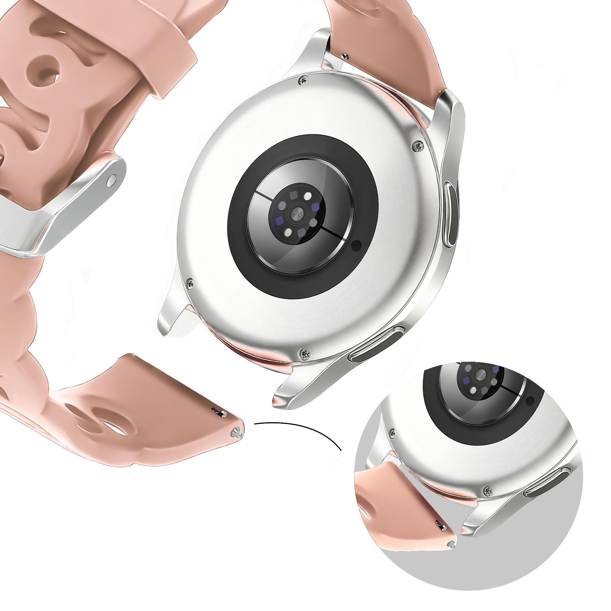 Bandz Amazfit GTS 3 Silicone Strap 'Chains' (Pink)