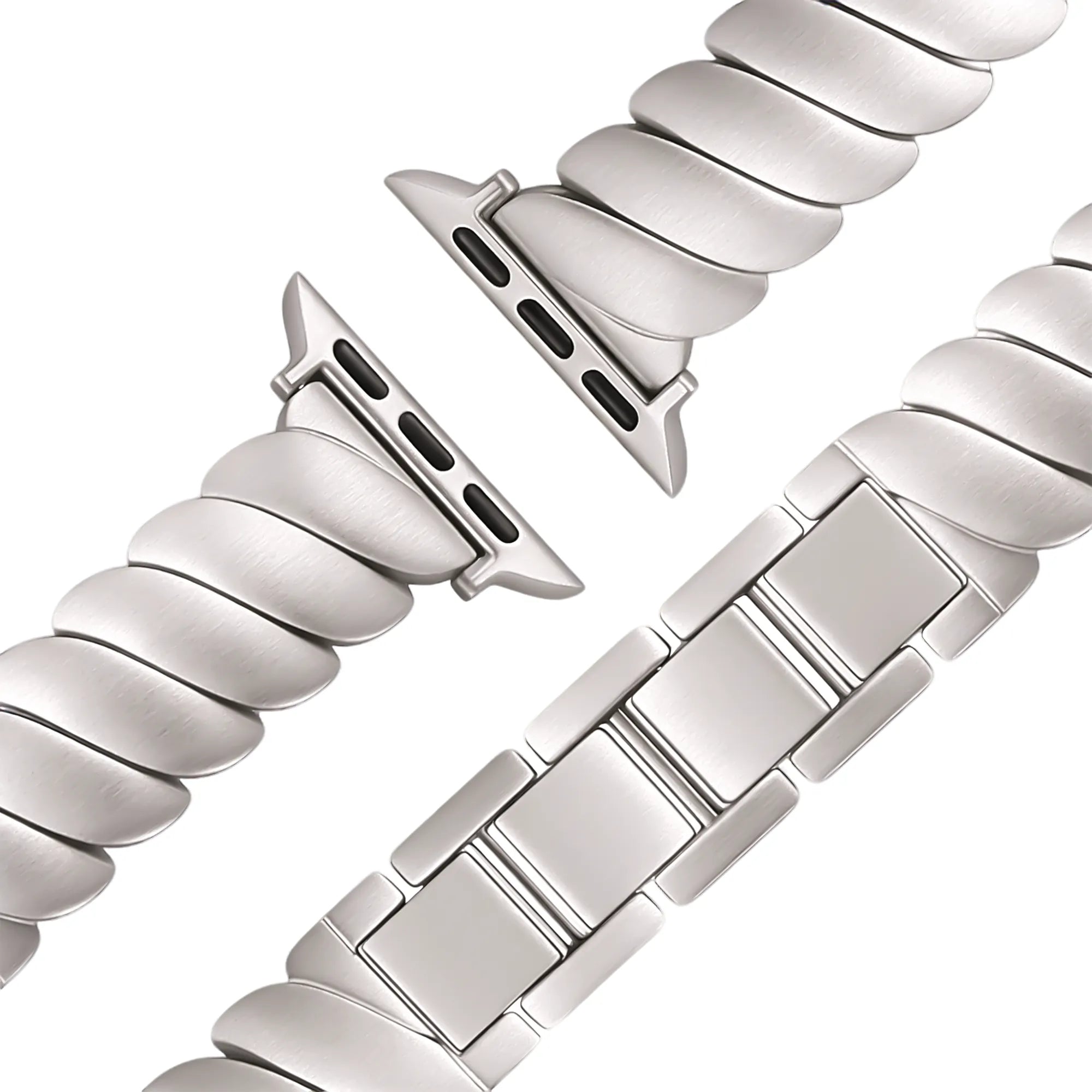 Bandz Correa acero premium 'Twisted' Apple Watch (blanco estrella)