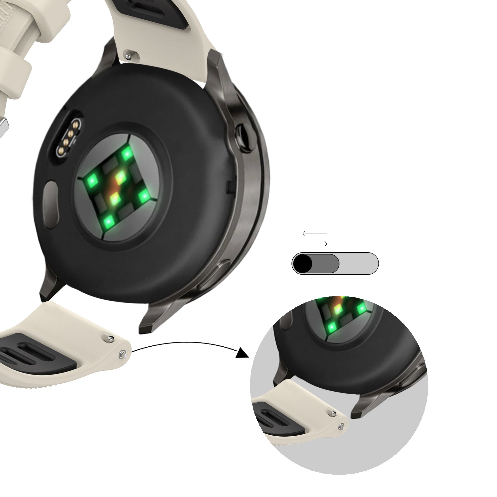 Bandz Correa deportiva con hebilla Garmin Venu 4 - 41mm (blanco estrella/negro)