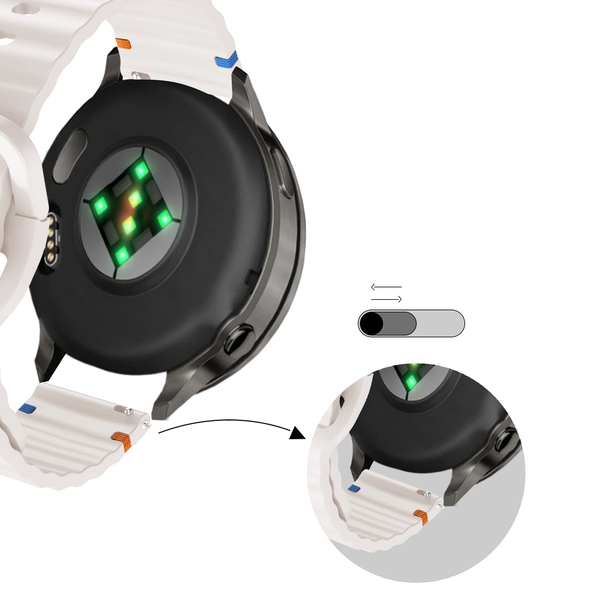 Bandz Correa silicona 'Wave' Garmin Venu 4 - 41mm (blanco estrella)