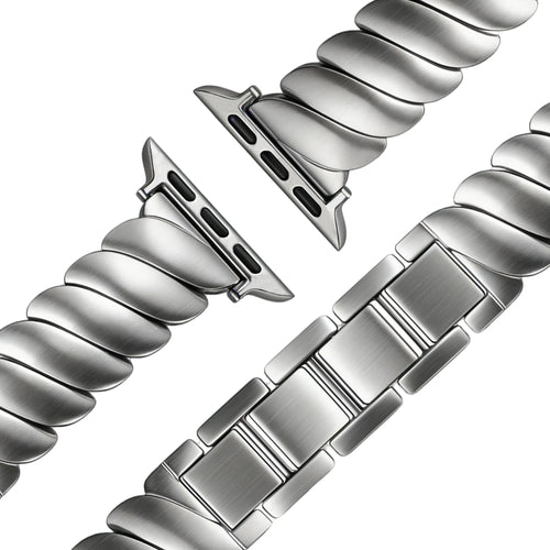 Bandz Correa acero premium 'Twisted' Apple Watch (plateado)