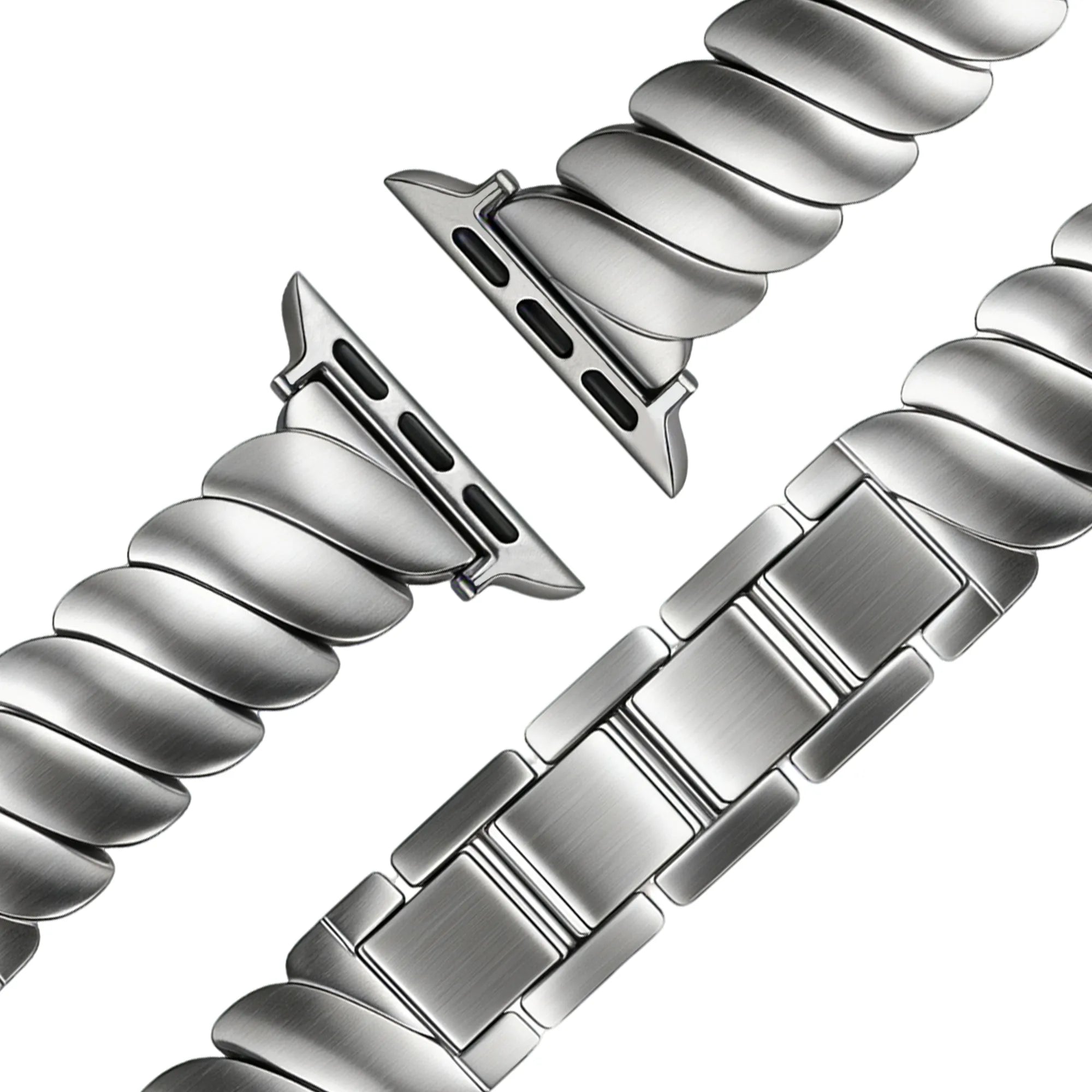 Bandz Correa acero premium 'Twisted' Apple Watch (plateado)