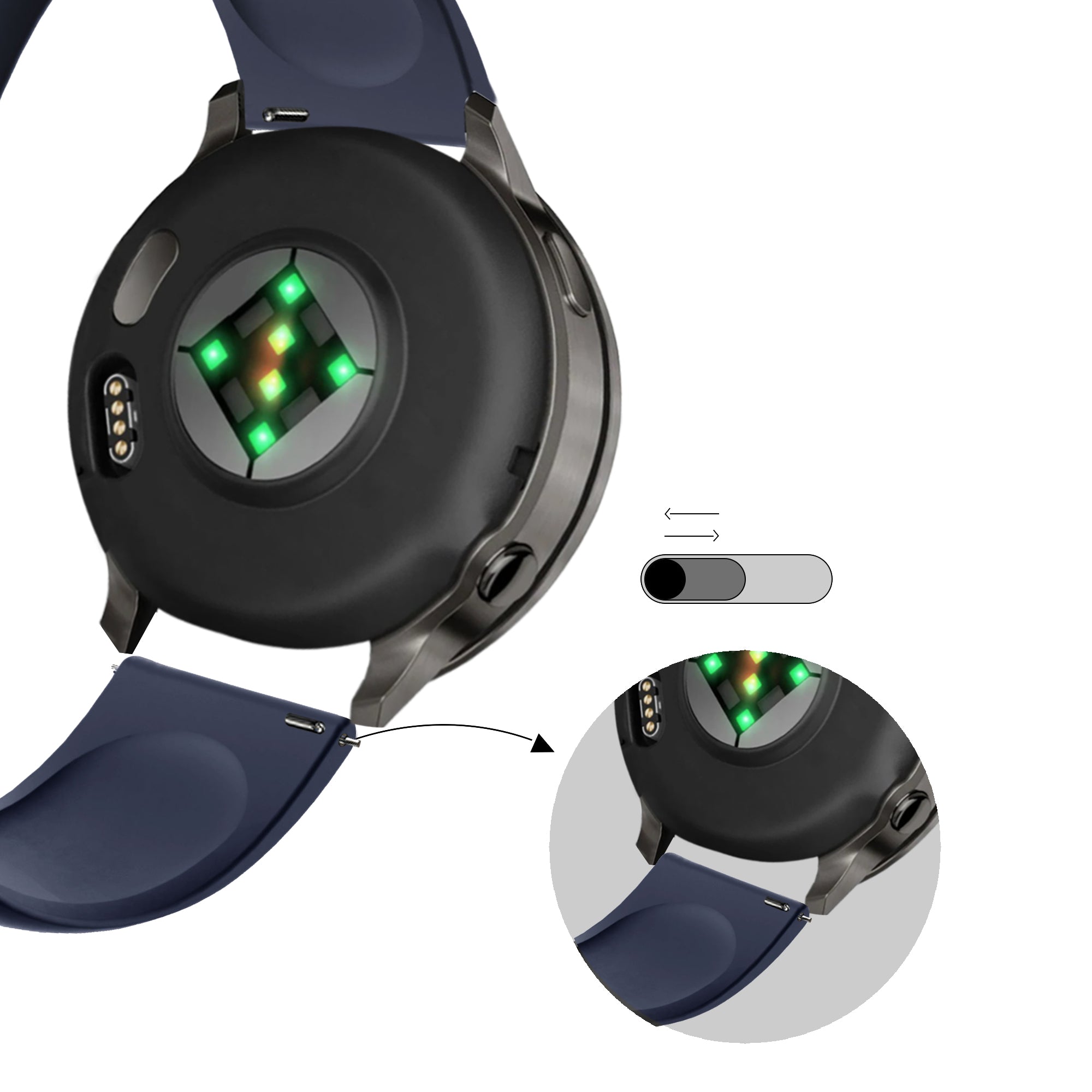 Bandz Correa deportiva 'Deluxe' Garmin Venu 2s (azul oscuro)