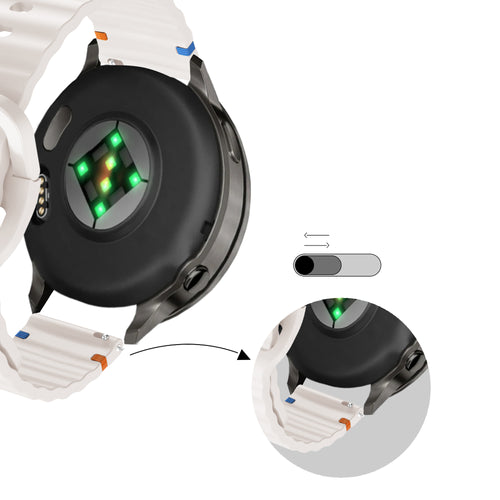 Bandz Correa silicona 'Wave' Garmin Vivoactive 3 (blanco estrella)