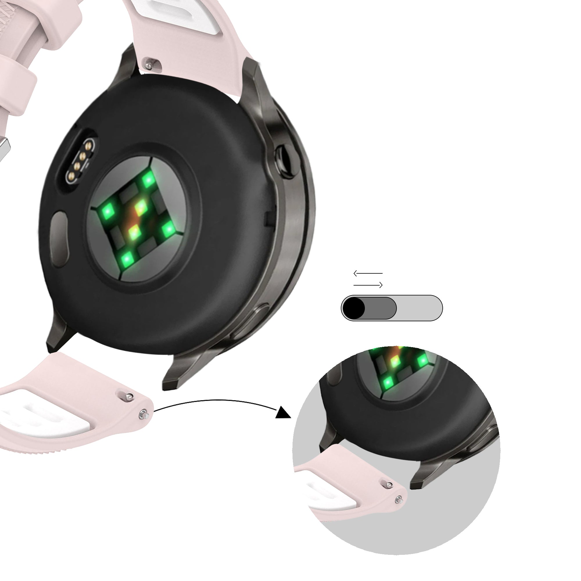 Bandz Correa deportiva con hebilla Garmin Venu 4 - 41mm (rosa/blanco)