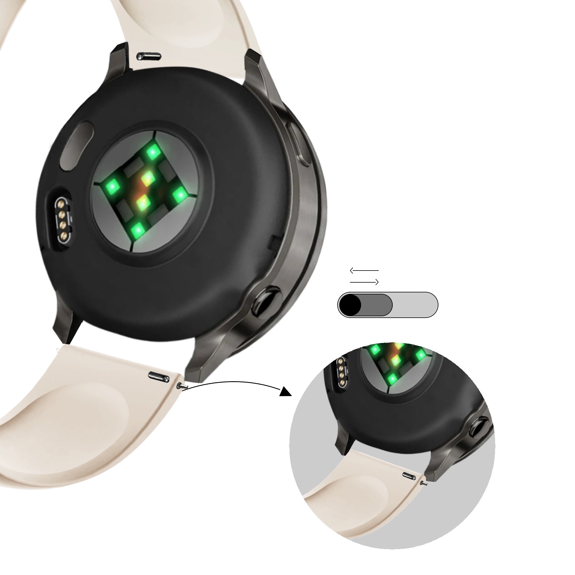 Bandz Correa deportiva 'Deluxe' Garmin Venu 2s (blanco estrella)