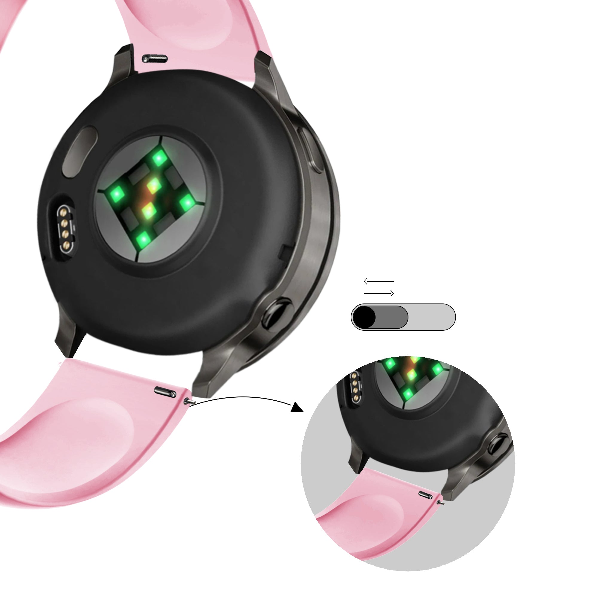 Bandz Correa deportiva 'Deluxe' Garmin Forerunner 255s (rosa)