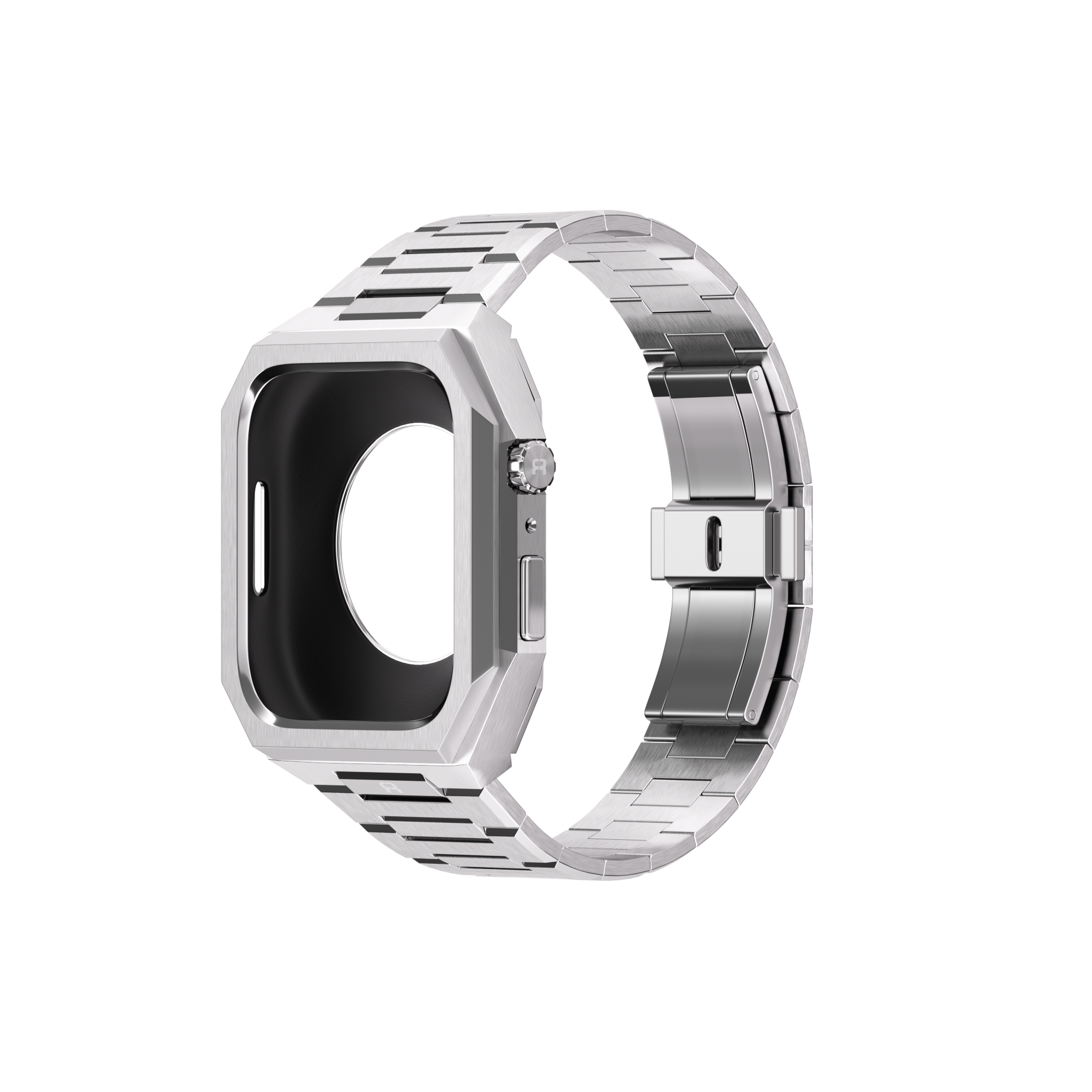 Reqior Apple Watch 45mm Case with Steel Strap 'Nautilus' (Silver)
