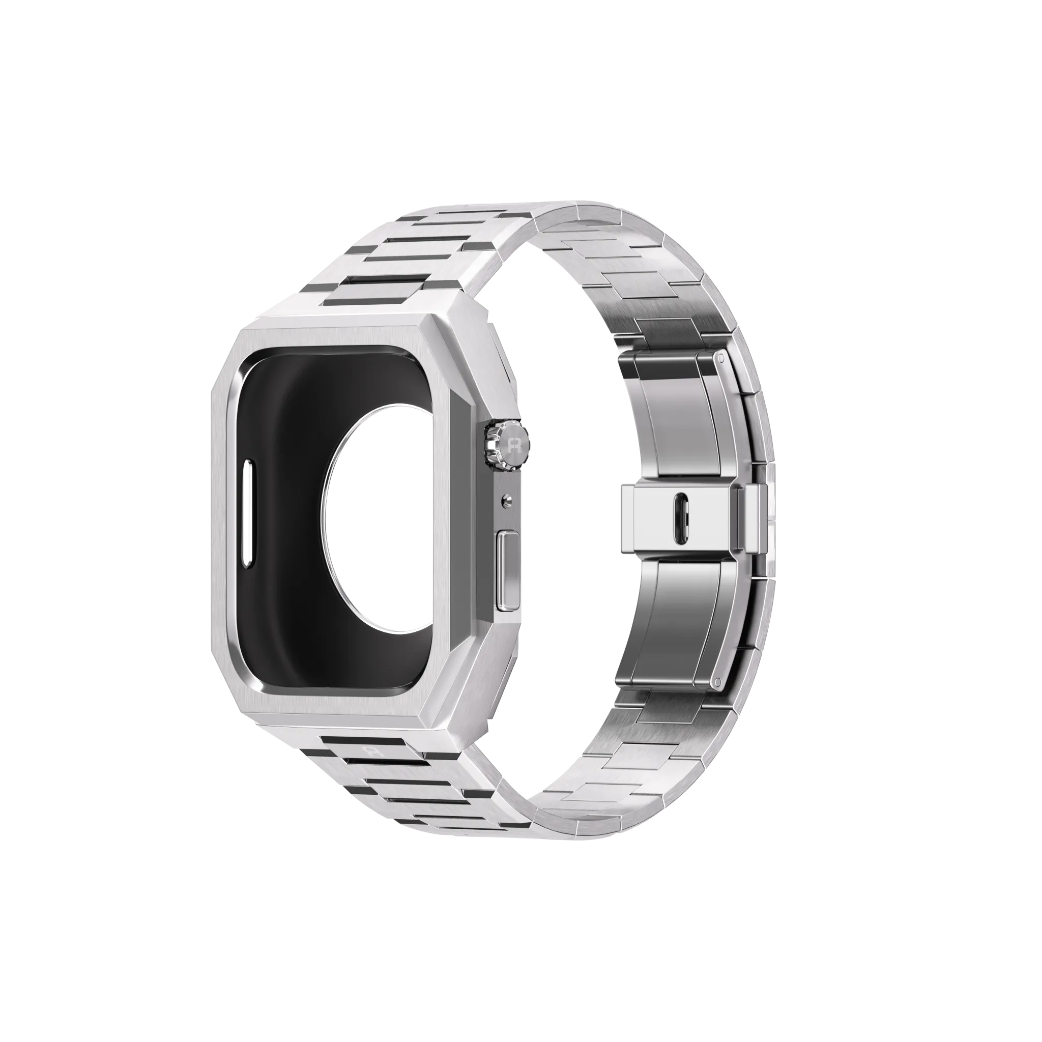 Reqior Funda con correa de acero 'Nautilus' Apple Watch 45mm (plateado)