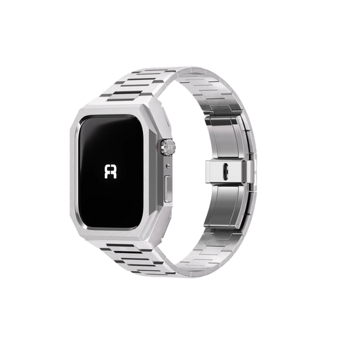 Reqior Funda con correa de acero 'Nautilus' Apple Watch 45mm (plateado)