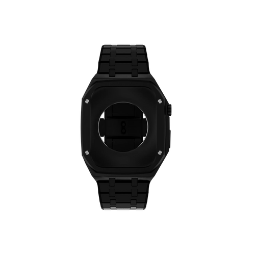 Reqior Funda con correa de acero Apple Watch 45mm (negro)