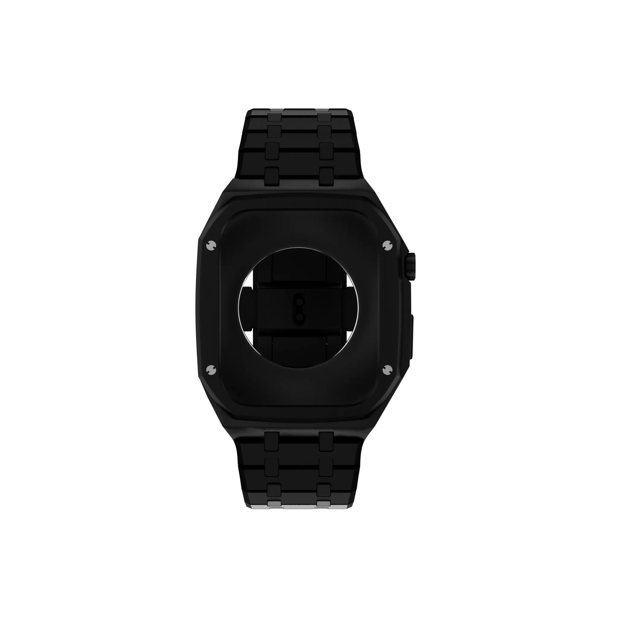 Reqior Funda con correa de acero Apple Watch 45mm (negro)
