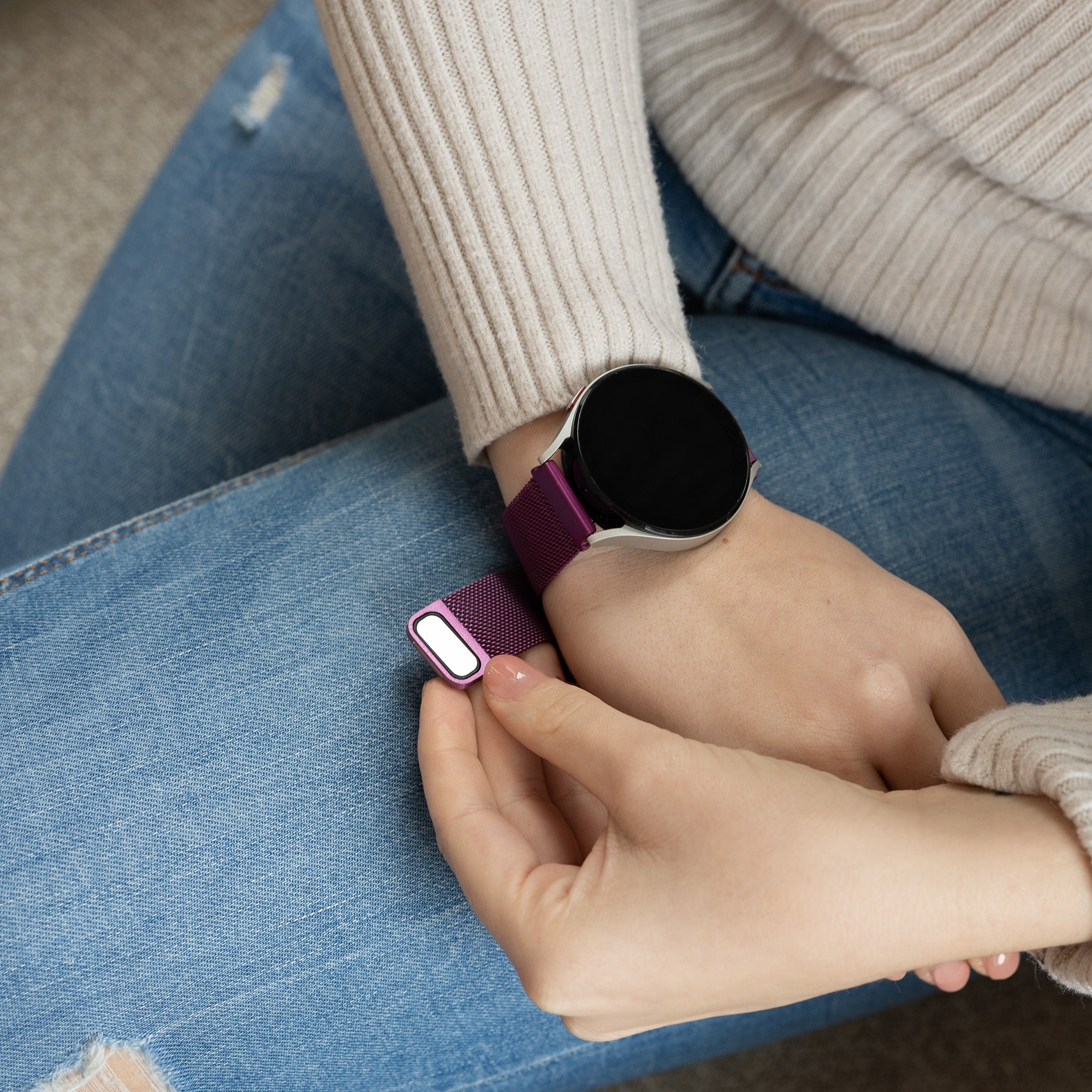 Correa milanesa Samsung Galaxy Watch 4 40 mm (morada)