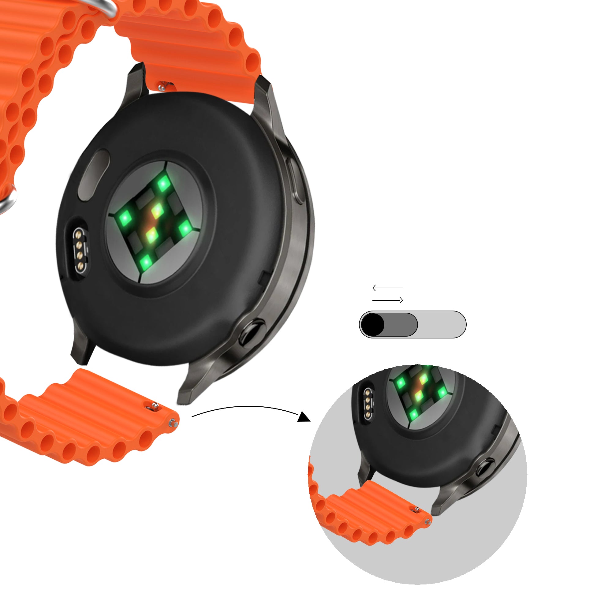 Bandz Correa Ocean 'Classic' Garmin Vivomove HR (naranja)