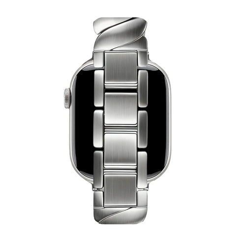 Bandz Correa acero premium 'Twisted' Apple Watch (plateado)