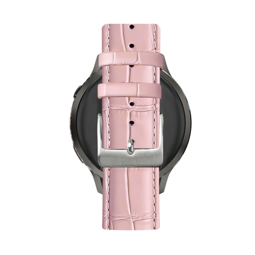 Bandz Correa cuero estilo cocodrilo Garmin Vivoactive 5 (rosa)