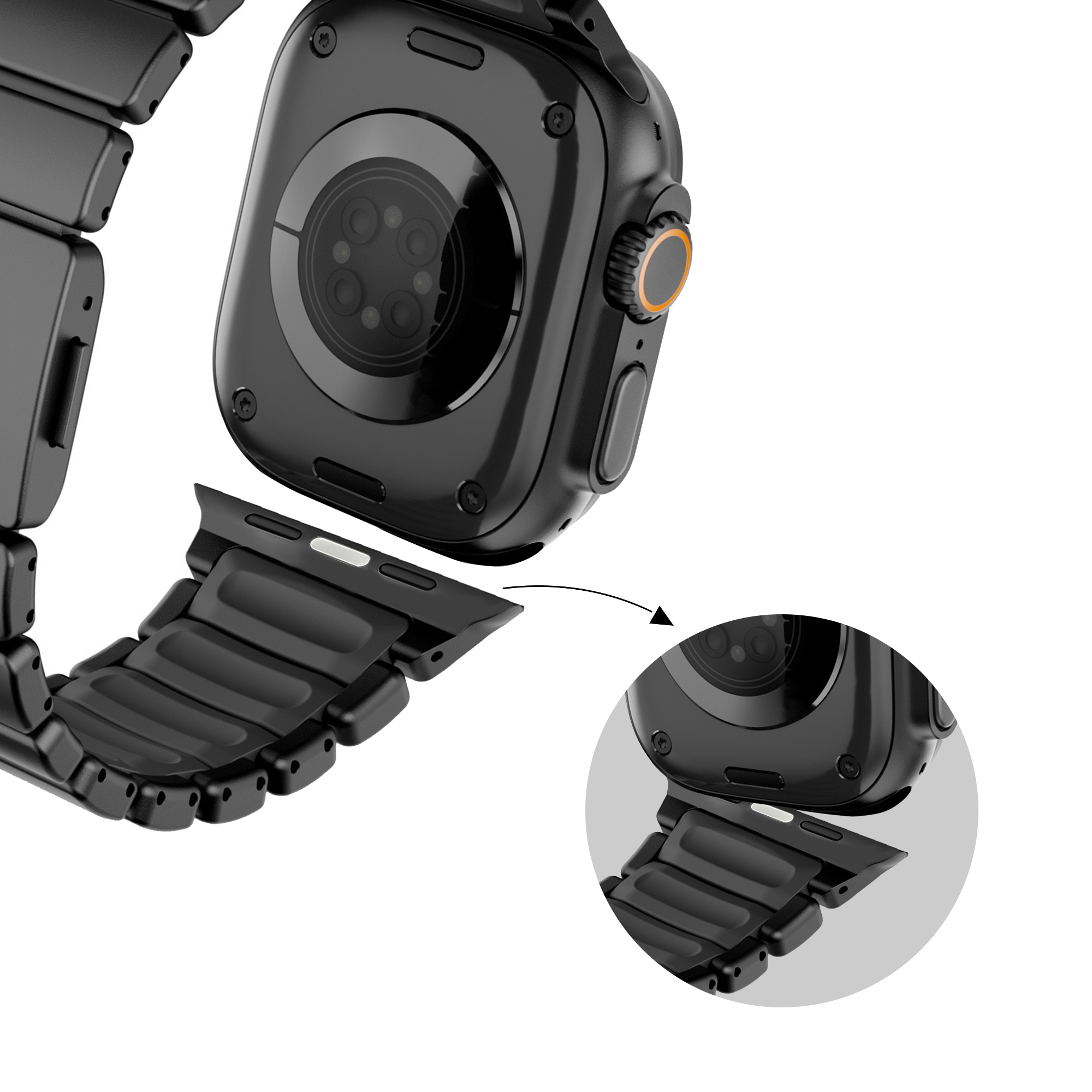 Bandz Correa titanio 'híbrida' Apple Watch (negro)