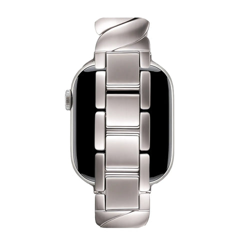 Bandz Correa acero premium 'Twisted' Apple Watch (blanco estrella)