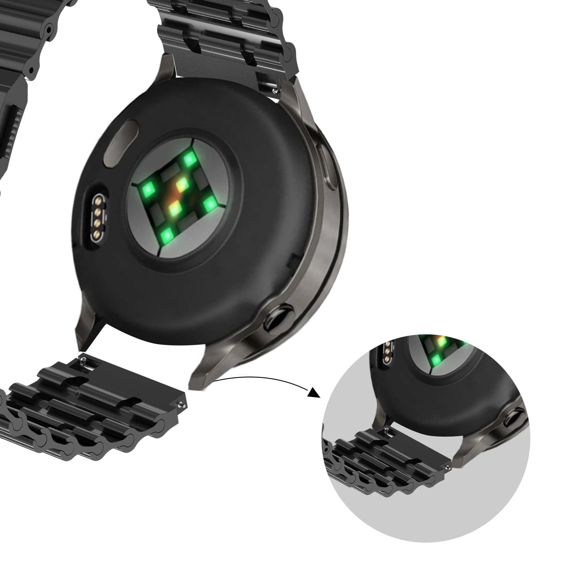 Bandz Correa acero premium 'Ocean' Suunto 9 Peak Pro (negro)