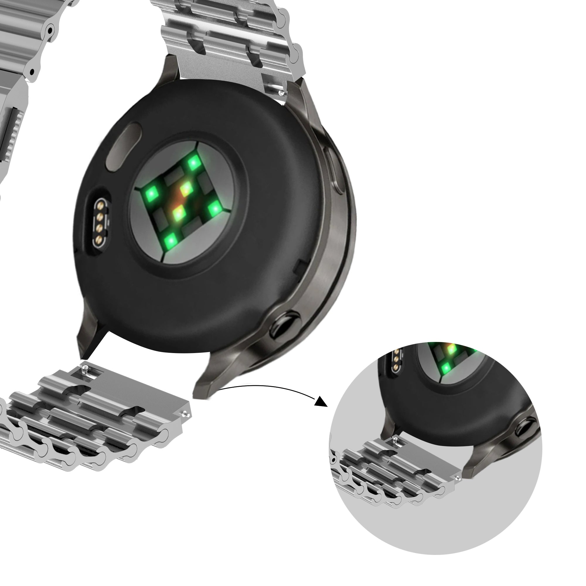 Bandz Correa acero premium 'Ocean' Suunto 9 Peak Pro (plateado)