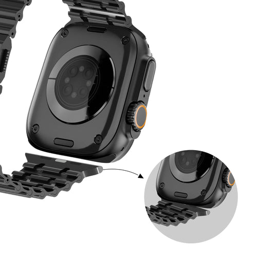 Bandz Correa acero premium 'Ocean' Apple Watch (negro)