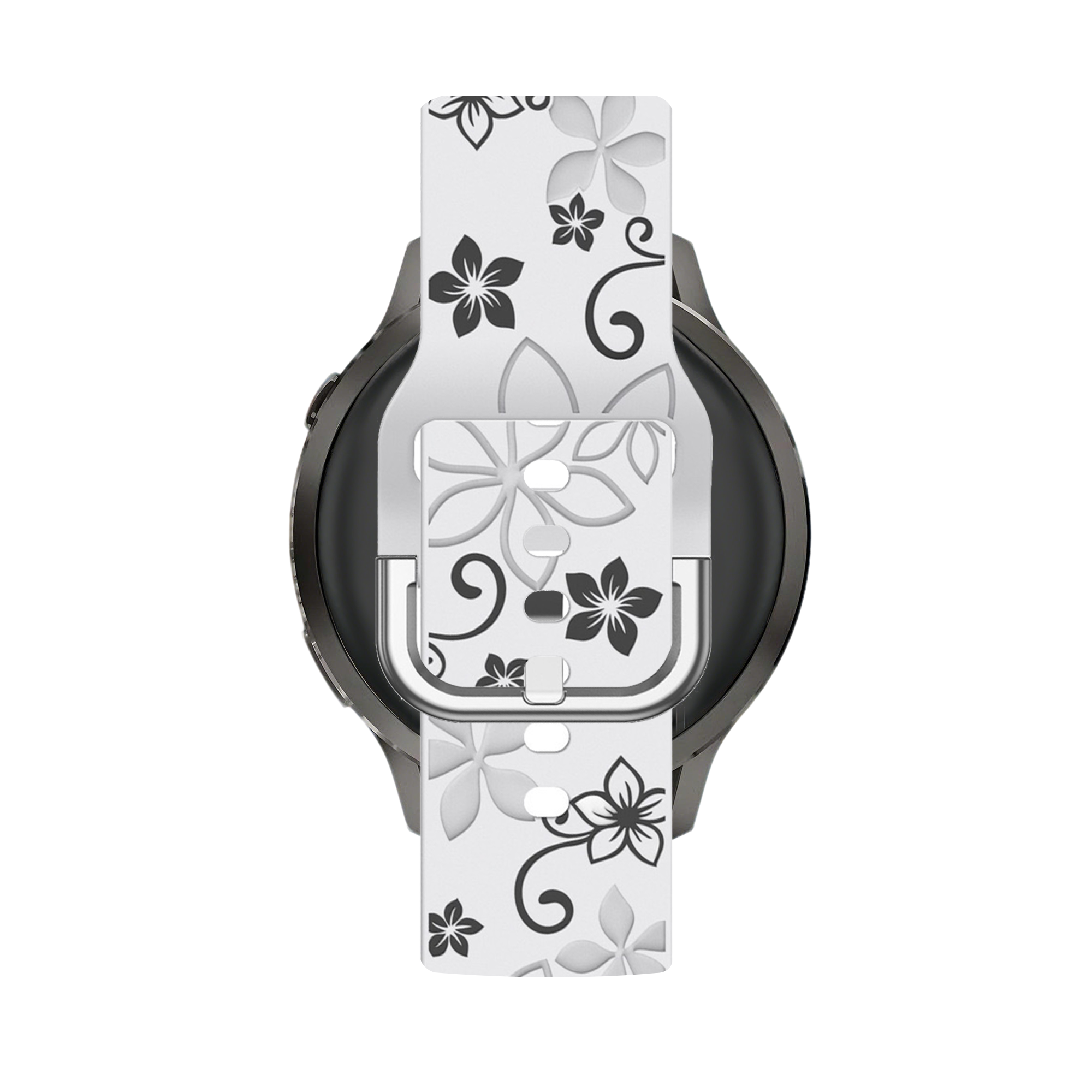 Bandz Correa silicona 'Flores' Garmin Venu 4 - 41mm (blanco/negro)