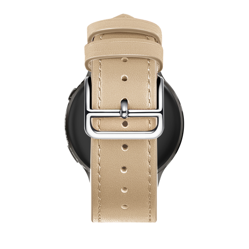Bandz Garmin Forerunner 265s Leather Strap 'Deluxe' (Milk Tea)