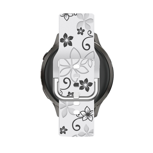 Bandz Garmin Approach J1 Silicone Strap 'Flowers' (White/Black)