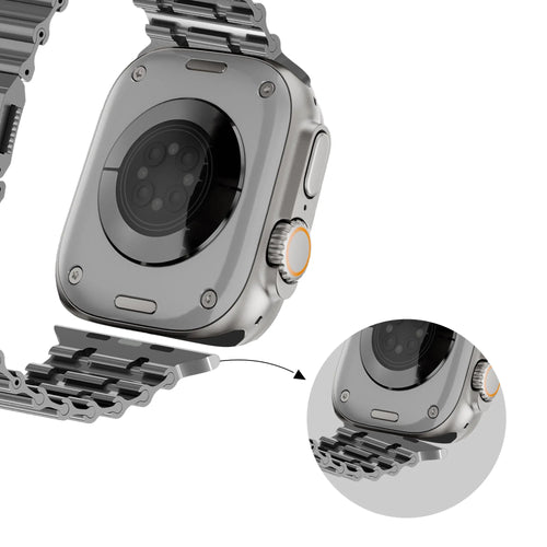 Bandz Correa acero premium 'Ocean' Apple Watch (titanio gris)