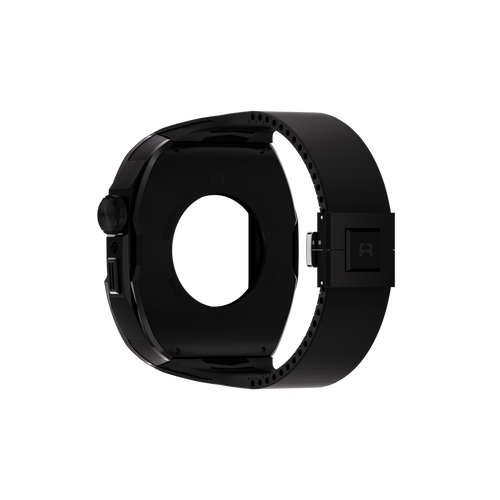 Reqior Funda con correa de goma Apple Watch 45mm (negro)